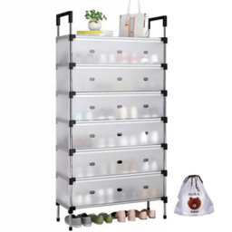 7 Tier Cabinet Storage Organiser Shoe Rack Stand Holder W/ Dust-Proof Cover - thumbnail 1