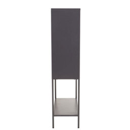 Orsina Stylish Two Door Grey Metal Cabinet, Industrial Storage Cabinet For Bedroom, Contemporary Sideboard Cabinet - thumbnail 4