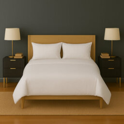 Home Treats Ridged Bedside Table Black Wooden 2 Drawer Side Table Gold Handles 63 X 50 X 40 Cm - thumbnail 6