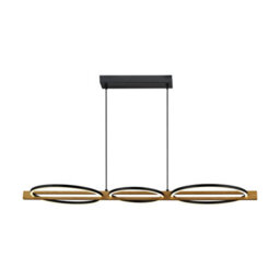 Luminosa Lighting Luminosa Natano Bar Pendant Ceiling Light Black 3000K Warm White 3Xled - thumbnail 1