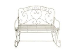Aspect Furniture Salvora Outdoor Metal Rocking Chair/garden Bench,distressed White - thumbnail 5