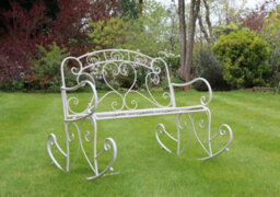 Aspect Furniture Salvora Outdoor Metal Rocking Chair/garden Bench,distressed White - thumbnail 4