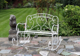 Aspect Furniture Salvora Outdoor Metal Rocking Chair/garden Bench,distressed White - thumbnail 1