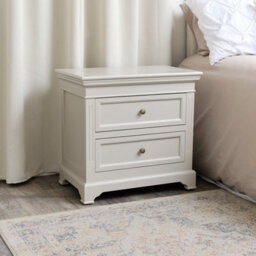 Melody Maison Large Taupe-Grey Two Drawer Bedside Table - Daventry Taupe-Grey Range - thumbnail 5