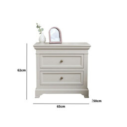 Melody Maison Large Taupe-Grey Two Drawer Bedside Table - Daventry Taupe-Grey Range - thumbnail 7