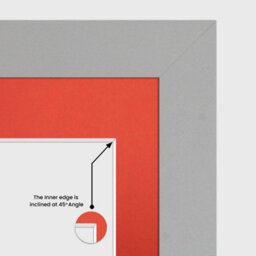 AK Frames 26X8 Light Grey Modern Multi Photo Frame With Poppy Red Mount - Holds 5 Apertures (5X) 6X4 Photos - thumbnail 7