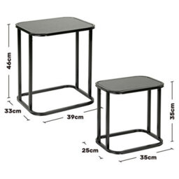 Taylor & Brown 2 Pack Nesting Coffee Tables For Living Room, Metal Frame With Mdf Top, Modern Nest Of 2 Sofa Side End Tables - thumbnail 7
