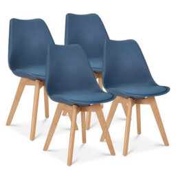Bravich Rocco Tulip Dining Chair - Navy - Set Of 4 - thumbnail 1