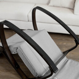 Sobuy Fst20-Hg,rocking Chair Relax Lounge Chair With Headrest & Adjustable Footrest & Removable Side Bag Grey,w66.5Xd93Xh110 - thumbnail 9