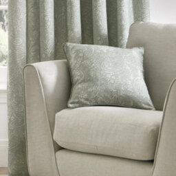Dreams & Drapes Aveline 100% Cotton Green Filled Cushion - thumbnail 1