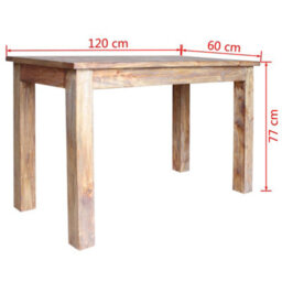Vidaxl Dining Table Solid Mahogany Wood 120X60X77 Cm - thumbnail 8
