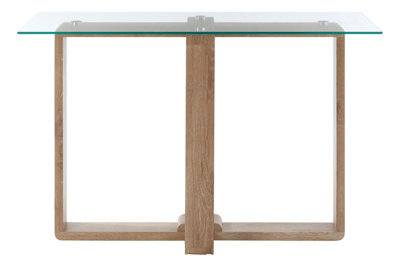Premier Housewares Interiors By Premier Tempered Glass Console Table, Elegant Hallway Table For Livingroom, Airy Modern Console Table For Bedroom - image 1