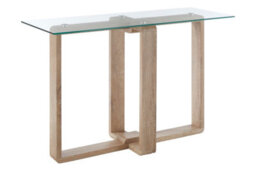 Premier Housewares Interiors By Premier Tempered Glass Console Table, Elegant Hallway Table For Livingroom, Airy Modern Console Table For Bedroom - thumbnail 2