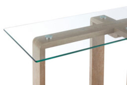 Premier Housewares Interiors By Premier Tempered Glass Console Table, Elegant Hallway Table For Livingroom, Airy Modern Console Table For Bedroom - thumbnail 4