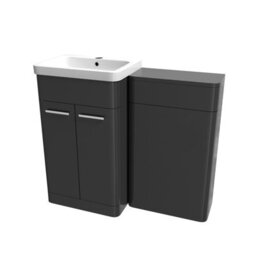 Nes Home Bathroom Anthracite 1000mm Freestanding Cabinet Ceramic Basin & Wc Unit - thumbnail 3