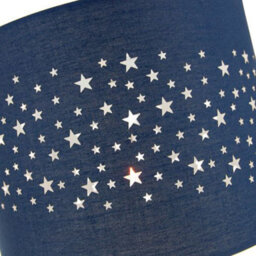 Happy Homewares Stars Decorated Children/kids Midnight Blue Cotton Bedroom Pendant Or Lamp Shade - thumbnail 3