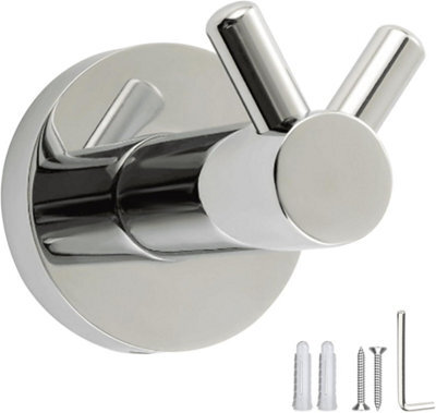 Round Adhesive Wall Hooks, Wall-Mounted Coat Rack, No Drilling Required, Stainless Steel, Towel Hook, Bathroom Towel Holder - image 1