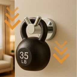 Round Adhesive Wall Hooks, Wall-Mounted Coat Rack, No Drilling Required, Stainless Steel, Towel Hook, Bathroom Towel Holder - thumbnail 3