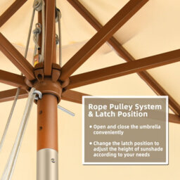 Costway 3M Outdoor Patio Umbrella Garden Parasol Sun Shade Market Umbrella W/ 8 Ribs - thumbnail 9