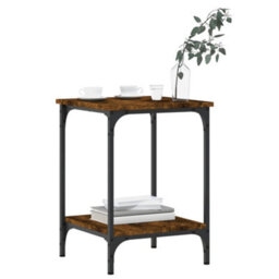 Berkfield Coffee Table Smoked Oak 40X40X55 Cm Engineered Wood - thumbnail 3