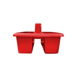 Red Large Cleaning Caddy Plastic Basket Tote Tidy Tray Handle Carry All Organiser - thumbnail 3