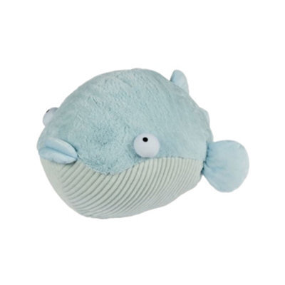 Warmies Luxury Long Pile Faux Fur Supersized Cushion, Pufferfish - image 1