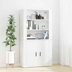 Berkfield Highboard White Engineered Wood - thumbnail 1