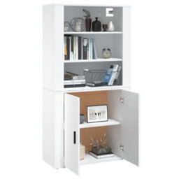 Berkfield Highboard White Engineered Wood - thumbnail 5