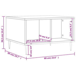 Berkfield Coffee Table Smoked Oak 60X50X36.5 Cm Engineered Wood - thumbnail 9