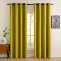 Nod Off Olive Green Blackout Eyelet Curtains Ring Top Thermal Curtains Ready Made Pair 90X72 Inches - thumbnail 2