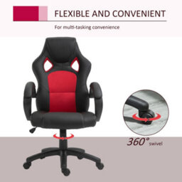 Vinsetto Racing Gaming Chair Swivel Office Gamer Chair With Wheels, Red - thumbnail 6