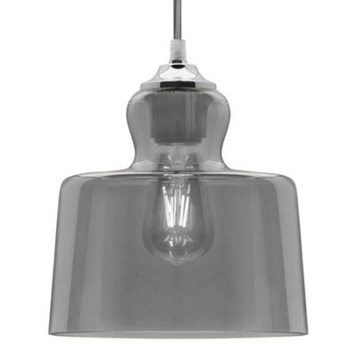 Long Life Lamps Company Modern Vintage Grey Smoked Glass Pendant Lamp M0224 - image 1