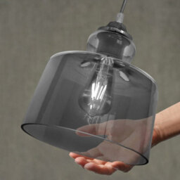 Long Life Lamps Company Modern Vintage Grey Smoked Glass Pendant Lamp M0224 - thumbnail 5