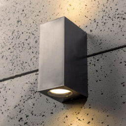 CGC Lighting Cgc Black Up And Down Gu10 Wall Light Square Outdoor Garden Indoor Ip44 Weatherproof Polycarbonate Outside Door Patio Wall Lamp - thumbnail 1
