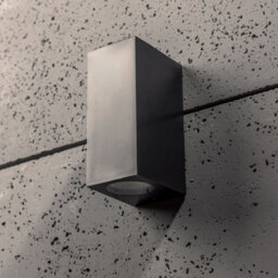 CGC Lighting Cgc Black Up And Down Gu10 Wall Light Square Outdoor Garden Indoor Ip44 Weatherproof Polycarbonate Outside Door Patio Wall Lamp - thumbnail 4