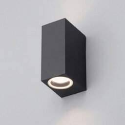 CGC Lighting Cgc Black Up And Down Gu10 Wall Light Square Outdoor Garden Indoor Ip44 Weatherproof Polycarbonate Outside Door Patio Wall Lamp - thumbnail 6