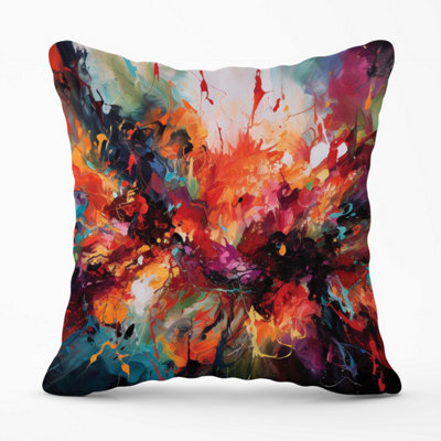 Warren Reed Designer A Vibrant Abstract Painting Of Halloween Outdoor Cushion 45Cm X 45Cm - image 1