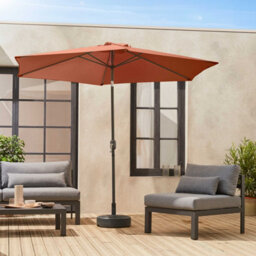 Sweeek - 3M Round Centre Pole Parasol Touquet Terracotta