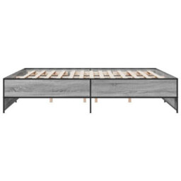 Berkfield Bed Frame Without Mattress Grey Sonoma 200X200 Cm - thumbnail 5
