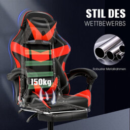 Office Chair Massage Computer Gaming Chairs Desk Swivel Recliner Chair Footrest - thumbnail 6