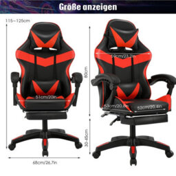 Office Chair Massage Computer Gaming Chairs Desk Swivel Recliner Chair Footrest - thumbnail 2