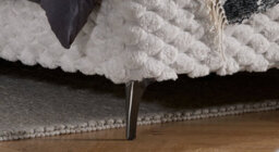 Save On Goods UK 4Ft6 Double White Soft Fabric Faux Fur,brushed Upholstered Bed Frame Bedstead - thumbnail 2