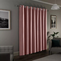 Moonlight Bedding 100%blackout Eyelet Linen Texture Curtain Energy Efficient Door Curtain For Home Decor Uk(Blush Pink, 66''x84'')