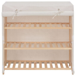 Berkfield Versatile Shoe Cabinet With Cover White 79X40X80 Cm Fabric - thumbnail 1