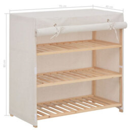 Berkfield Versatile Shoe Cabinet With Cover White 79X40X80 Cm Fabric - thumbnail 6
