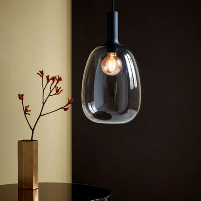 Nordlux Alton Glass Pendant Light Hand Blown Black,mains - image 1