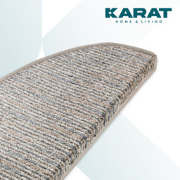Floordirekt Geneva Self Adhesive Edged Hard Wearing Carpet Stair Tread Mat For Indoor Stairs Semicircular Silver Grey 23.5 X 65 Cm - thumbnail 4