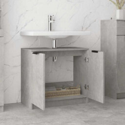 Berkfield Classic Bathroom Cabinet Concrete Grey 64.5X33.5X59 Cm Engineered Wood - thumbnail 4