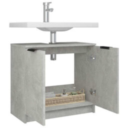 Berkfield Classic Bathroom Cabinet Concrete Grey 64.5X33.5X59 Cm Engineered Wood - thumbnail 6