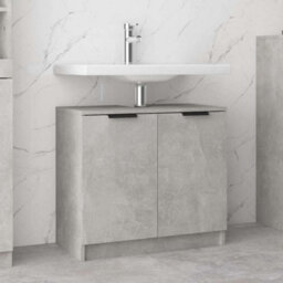 Berkfield Classic Bathroom Cabinet Concrete Grey 64.5X33.5X59 Cm Engineered Wood - thumbnail 2